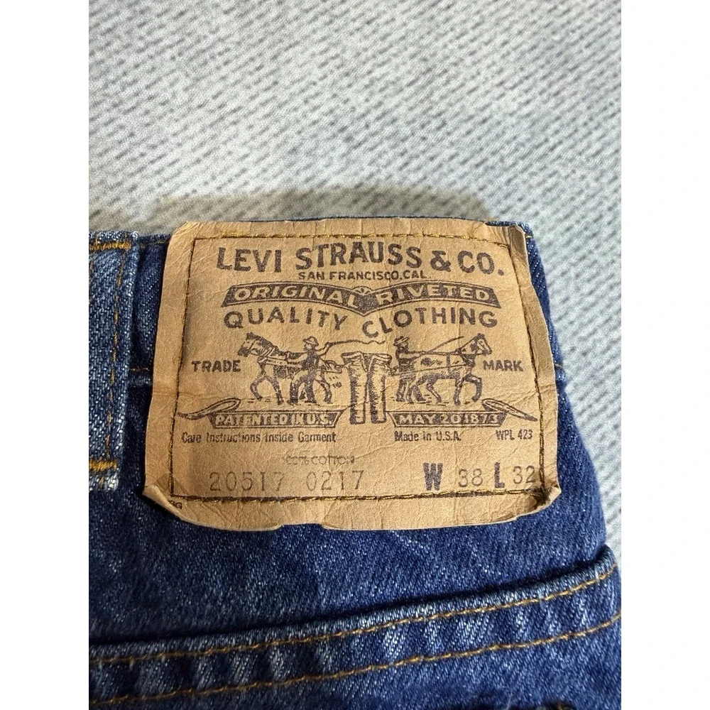Vintage loggers Levi's Blue Cotton Denim Straight Jeans Men Suspender